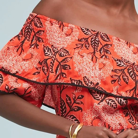 New Anthropologie Biji Off-The-Shoulder Jumpsuit L - Picture 3 of 3